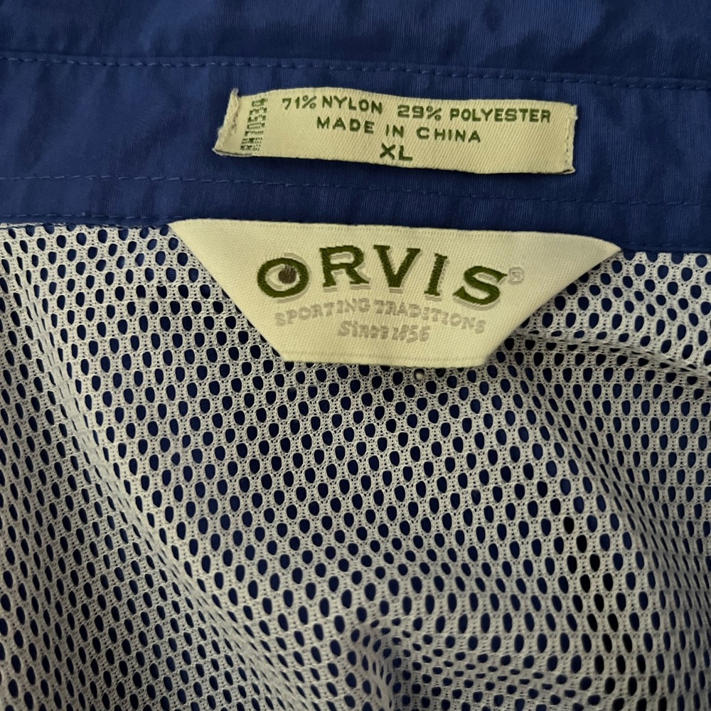 Orvis Men’s Long Sleeve Multi Pockets Fishing Royal Blue Shirt SZ XL - Picture 2 of 14